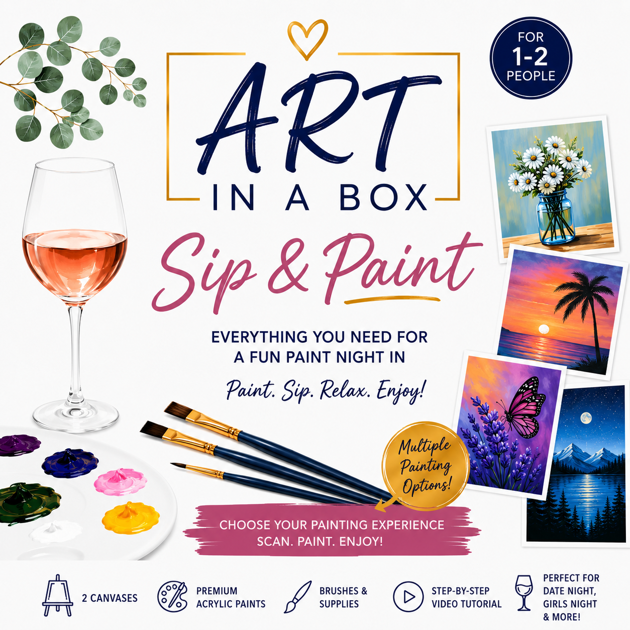 Sip ‘n Paint Art In A Box